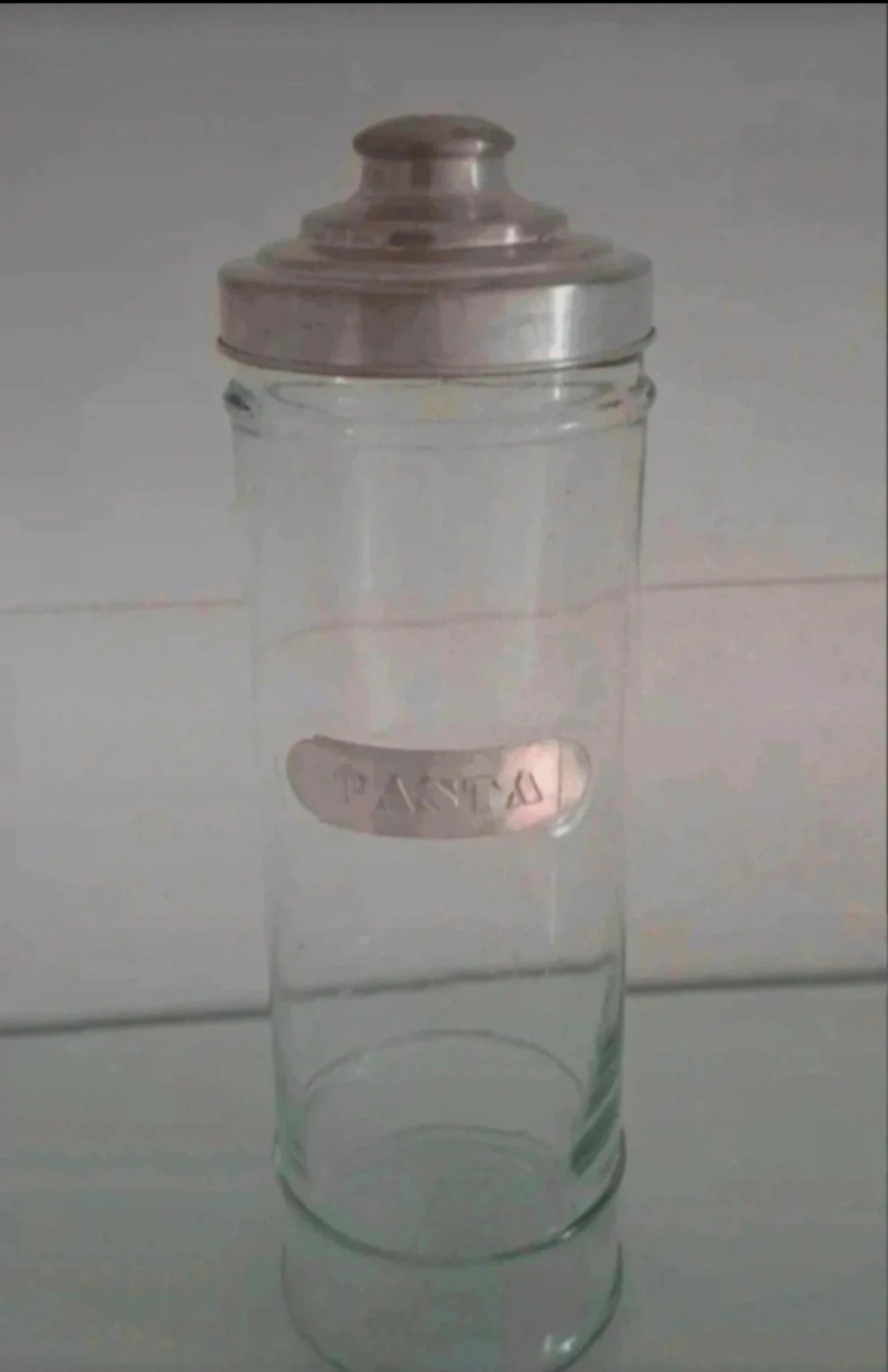 Bote alto de cristal para pasta